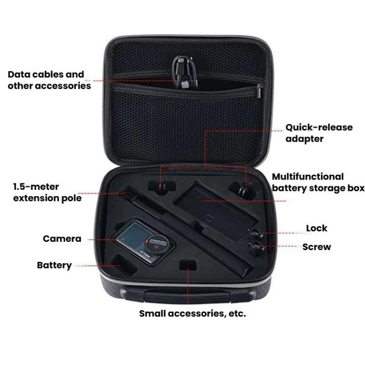 For DJI Osmo Action 3 / 4 / 5 Pro / 6 Camera Storage Bag Portable Storage Case - Grey