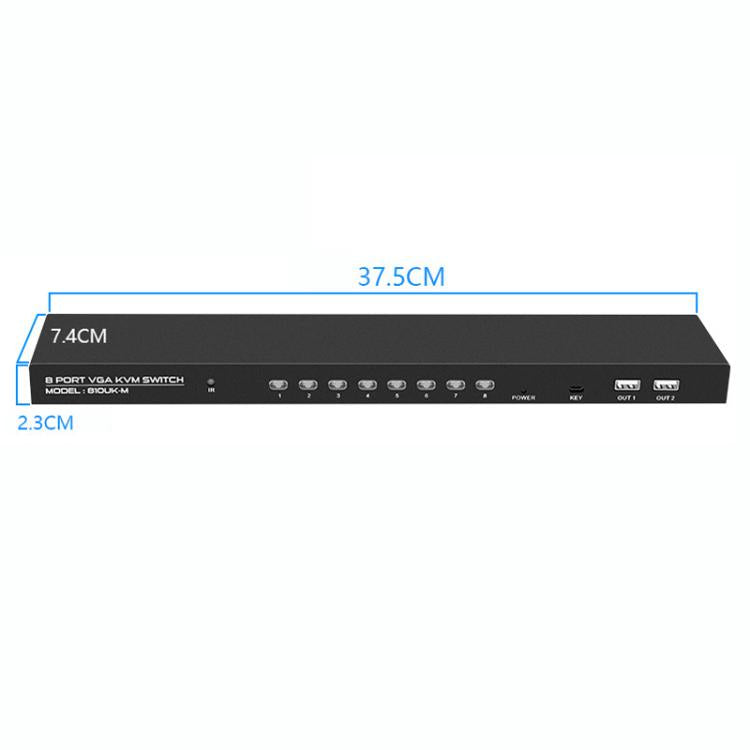 FJGEAR 810UK-M 8 Input 1 Output VGA KVM Converter Multiple Computer Hosts Sharing Monitor Switcher With IR Remote Controller
