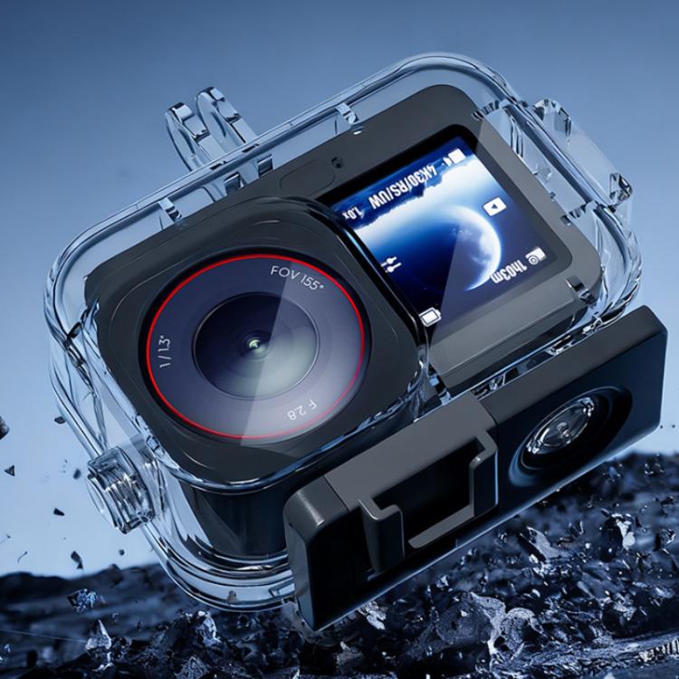 For DJI Osmo Action 6 Waterproof Case 70m IPX8 Dive Housing with Dual Cold Shoe - Clear