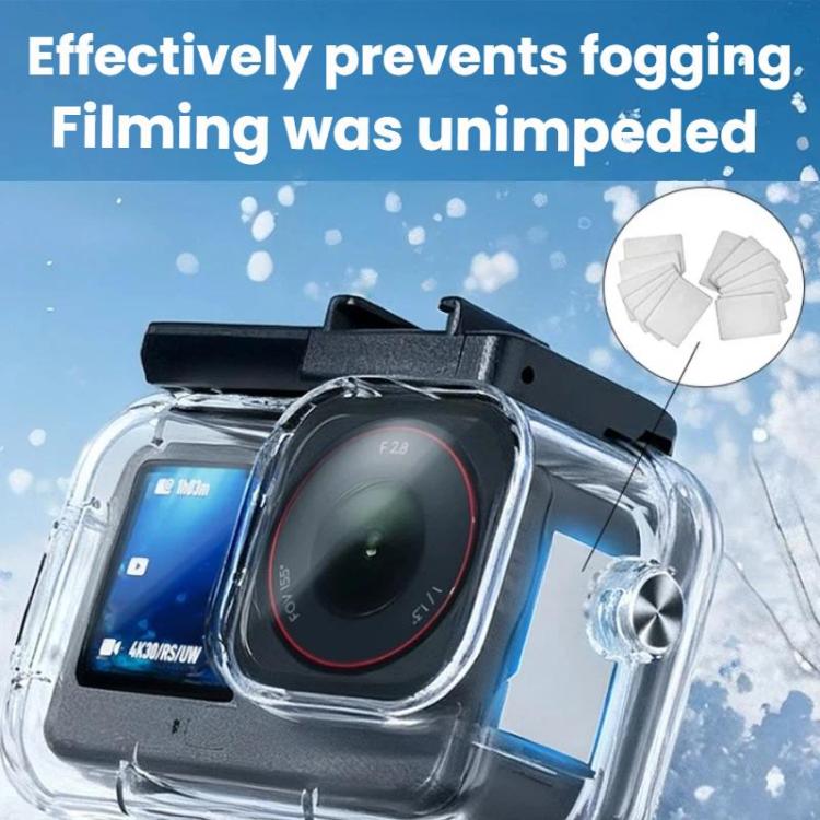 For DJI Osmo Action 6 Waterproof Case 70m IPX8 Dive Housing with Dual Cold Shoe - Clear