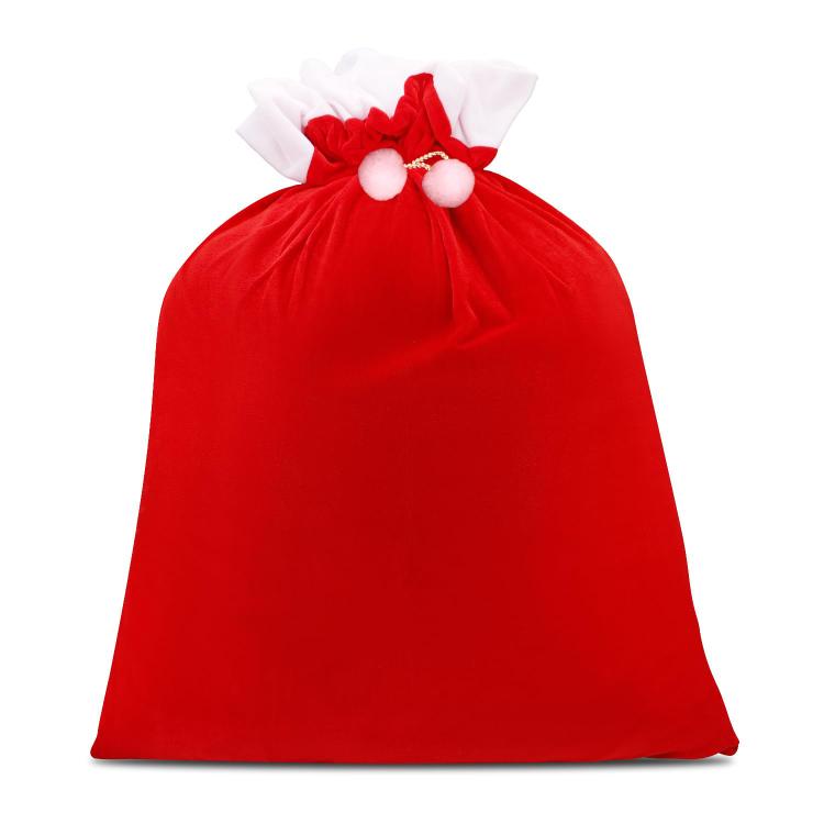 70x50cm Velvet Santa Drawstring Bag Jumbo Holiday Candy Sack Christmas Gift Bags With Cinch Closure