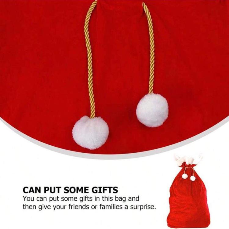 70x50cm Velvet Santa Drawstring Bag Jumbo Holiday Candy Sack Christmas Gift Bags With Cinch Closure