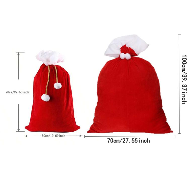 70x50cm Velvet Santa Drawstring Bag Jumbo Holiday Candy Sack Christmas Gift Bags With Cinch Closure