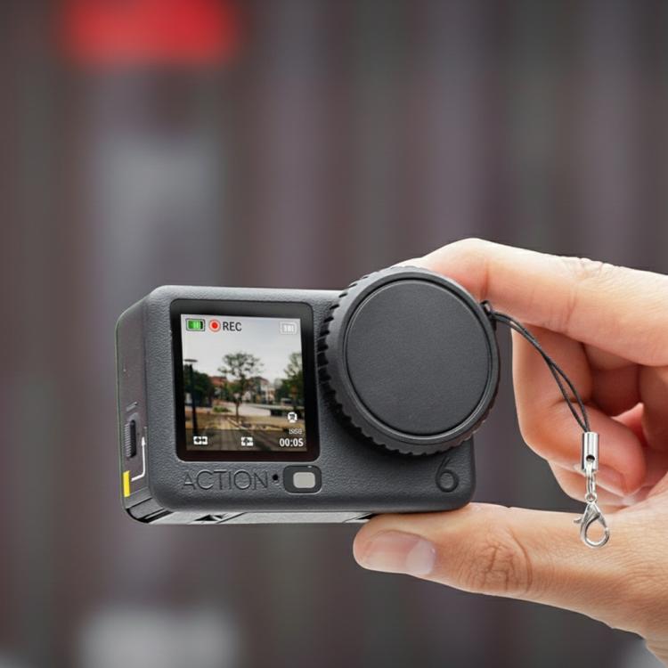 For DJI Osmo Action 6 Silicone Lens Cap Scratch-Resistant Protective Cover - Black