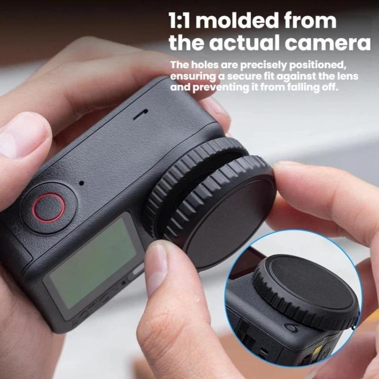 For DJI Osmo Action 6 Silicone Lens Cap Scratch-Resistant Protective Cover - Black