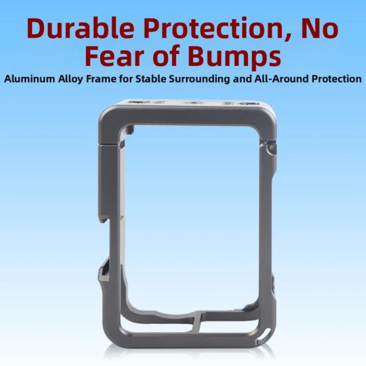 For DJI Osmo Action 6 Metal Extension Cage Protective Frame with Cold Shoe Mount - Gray