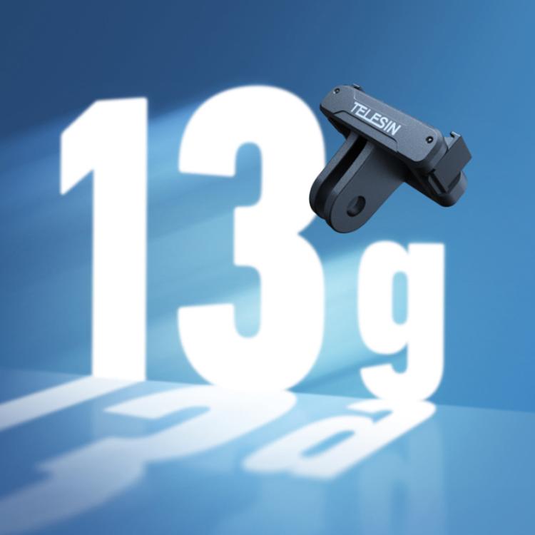 For DJI Osmo Action 6 TELESIN Magnetic Quick-release Adapter Mount Two-Claw Base - Black