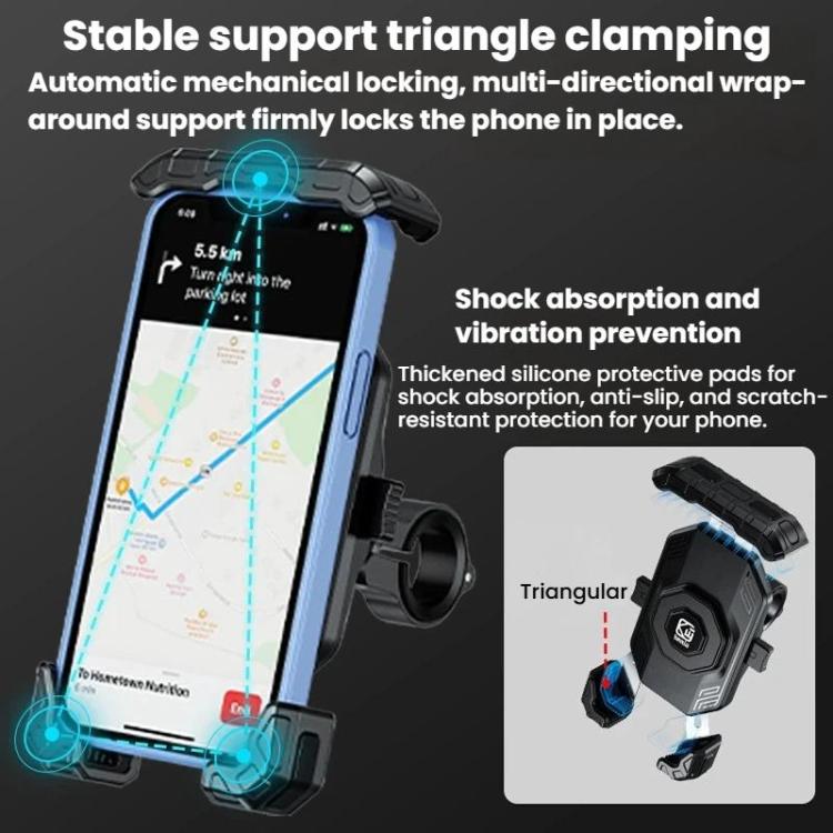 Kewig Motorcycle Riding Phone Mount Universal Quick-Release Phone Clip, Spec: Rear View Mirror