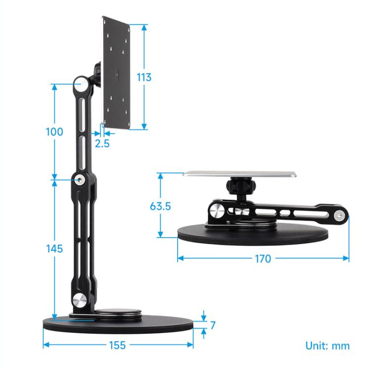 WAVESHARE 32275 Within 19 Inch Monitor VESA Portable Screen Bracket Multi-Axis Rotation Adjustable