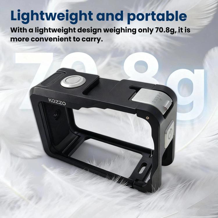 For DJI Osmo Action 6 kozzo DJ101 Metal Rabbit Cage Sports Camera Dual Opening Aluminum Alloy Expanding Protective Bezel