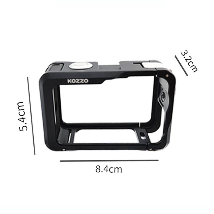 For DJI Osmo Action 6 kozzo DJ101 Metal Rabbit Cage Sports Camera Dual Opening Aluminum Alloy Expanding Protective Bezel
