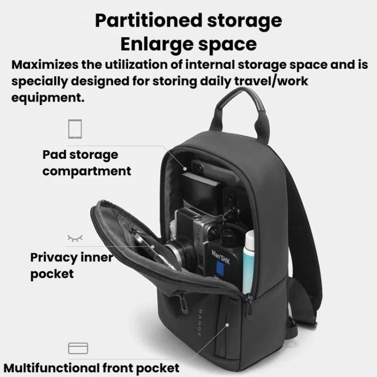 BANGE BG-3077 Men Lightweight Chest Pack Casual Large-Capacity Crossbody Bag