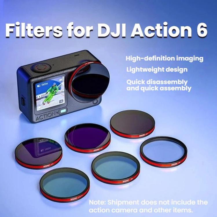 For DJI Osmo Action 6 BRDRC Lens Filter Accessories, Specifications: UV