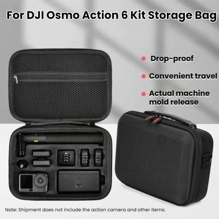 For DJI Osmo Action 6 BRDRC Action Camera Accessory Storage Bag - Black
