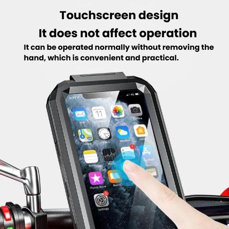 Motorcycle Heightened Rainproof Case Mount Bicycle Waterproof Box Phone Holder, Style: Large Handlebar