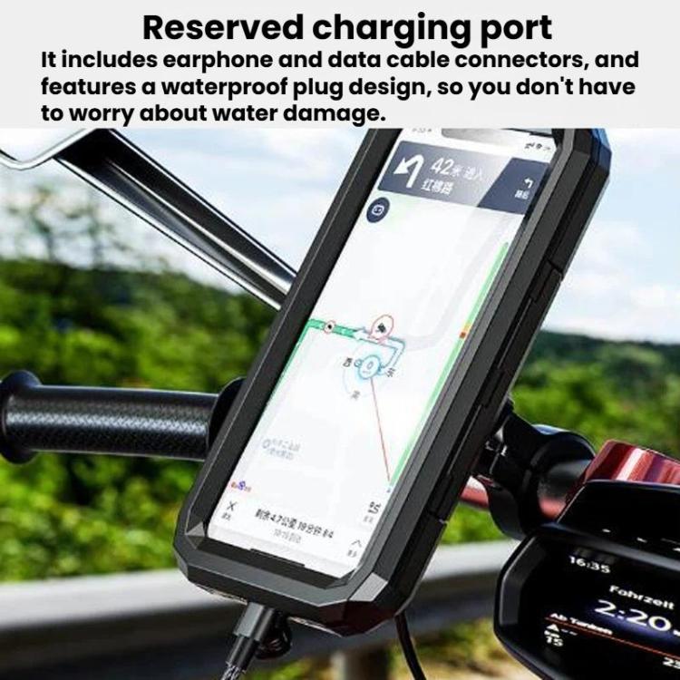 Motorcycle Heightened Rainproof Case Mount Bicycle Waterproof Box Phone Holder, Style: Small Handlebar