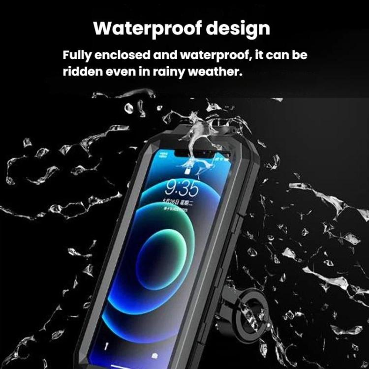 Motorcycle Heightened Rainproof Case Mount Bicycle Waterproof Box Phone Holder, Style: Large Handlebar