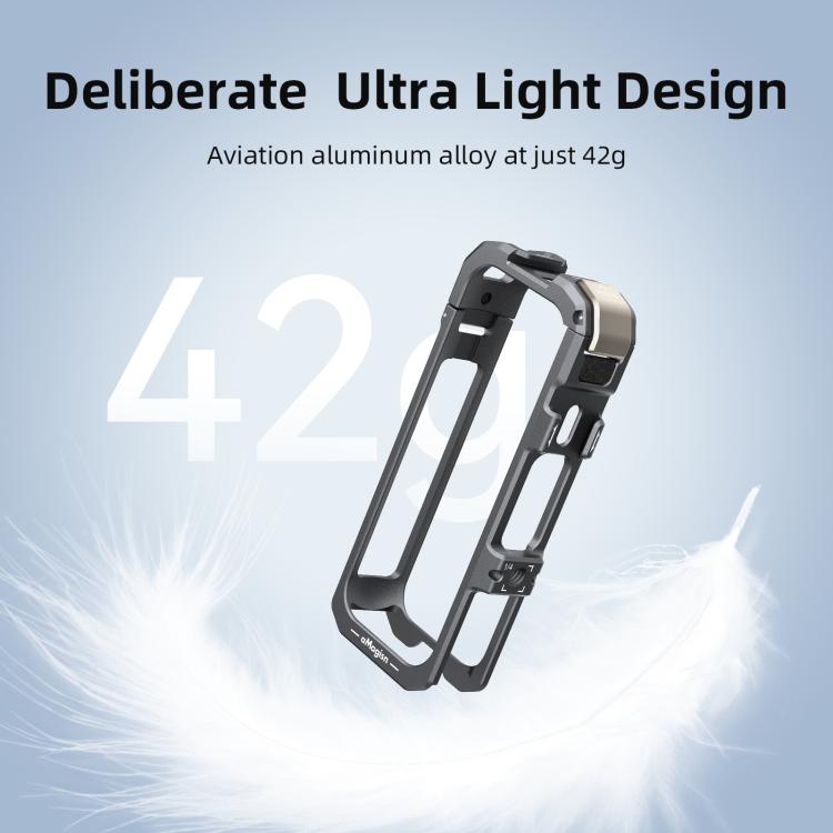 For Insta360 X4 Air aMagisn Quick-Release Metal Cage Wind Noise Reduction Expandable Frame with Lens Cap - Black