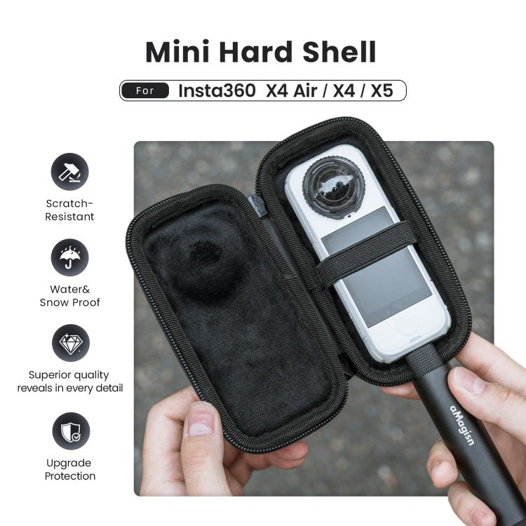 aMagisn Portable Camera Body Case for Insta360 X4 Air/X4/X5 Compact Protective Storage Bag - Black