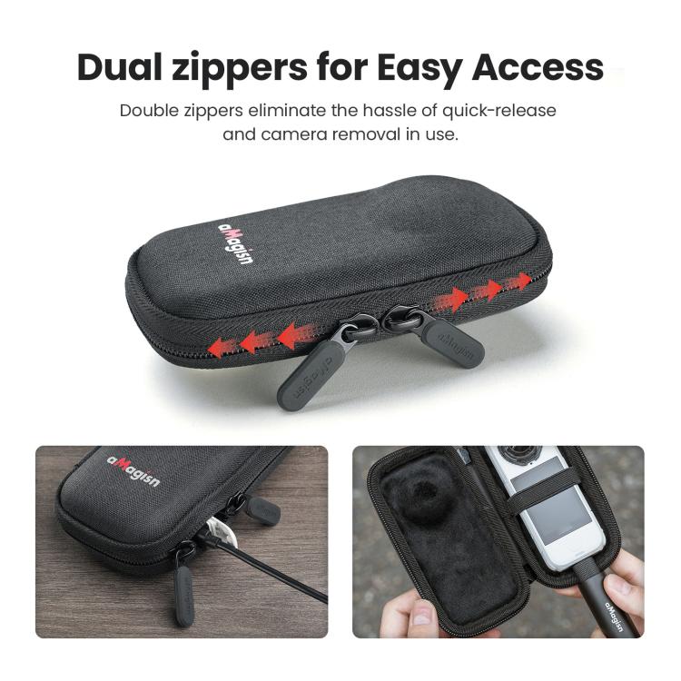 aMagisn Portable Camera Body Case for Insta360 X4 Air/X4/X5 Compact Protective Storage Bag - Black