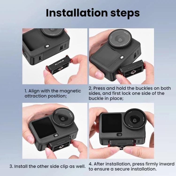 DJI Osmo Action 6 / Nano Flymile Magnetic Quick-Release Base 1/4 Expansion Adapter - Black