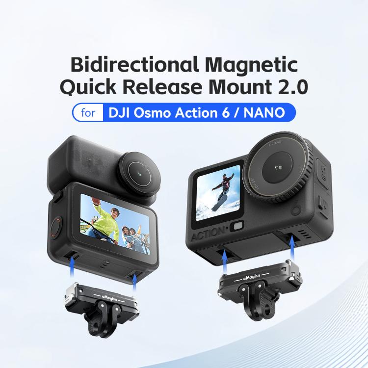 For DJI Osmo Action 6/Nano aMagisn Bidirectional Magnetic Quick Release Adapter  2.0 - Black
