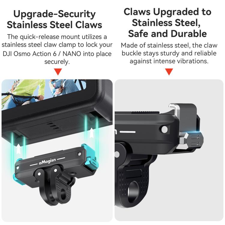 For DJI Osmo Action 6/Nano aMagisn Bidirectional Magnetic Quick Release Adapter  2.0 - Black