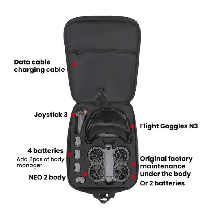For DJI Neo 2 BKano Physical Flying Kit Bag Shoulder Bag - Black