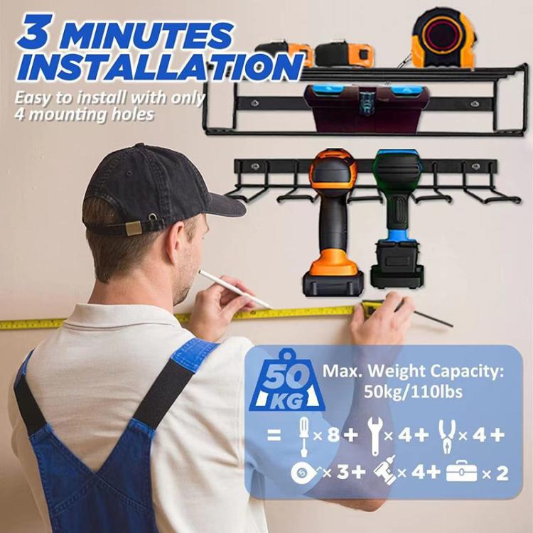 Drill Screwdriver Tool Storage Rack Wall-Mounted Tool Storage Shelf, Spec: Single
