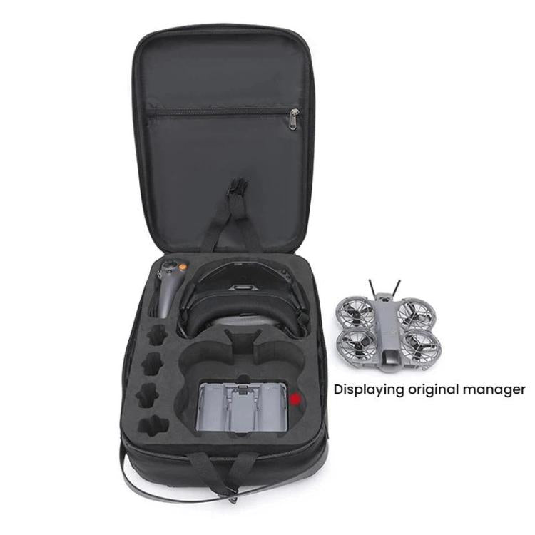For DJI Neo 2 BKano Physical Smooth Flying Kit Organizer Bag Double Shoulder Hard Shell Bag - Dark Gray