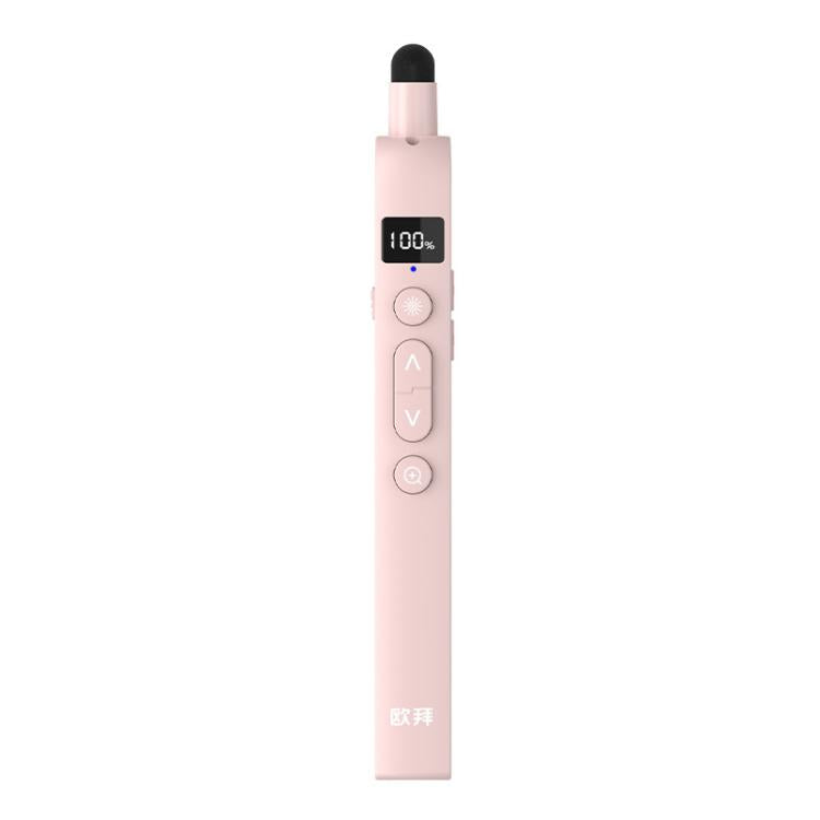 OUBAI T10S Presentation Pointer With Magnifier & Air Mouse, Red Laser, Screen Writing, Timer, Plug & Play - Pink