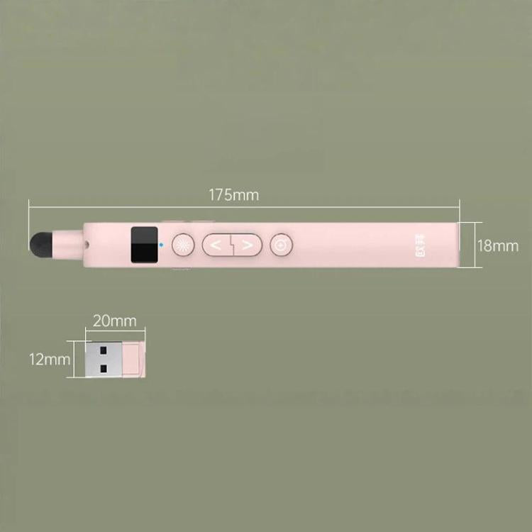 OUBAI T10S Presentation Pointer With Magnifier & Air Mouse, Red Laser, Screen Writing, Timer, Plug & Play - Pink