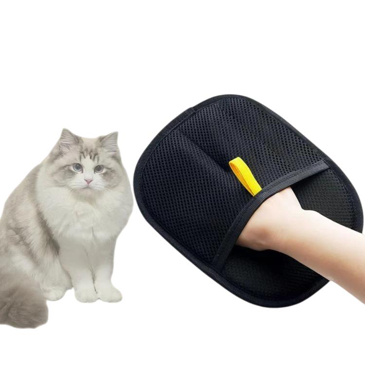 Static Electricity Pet Hair Remover Gloves Two-Way Grooming & Deshedding Gloves For Cats/Dogs - Black