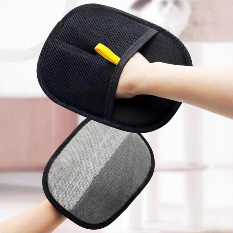 Static Electricity Pet Hair Remover Gloves Two-Way Grooming & Deshedding Gloves For Cats/Dogs - Black