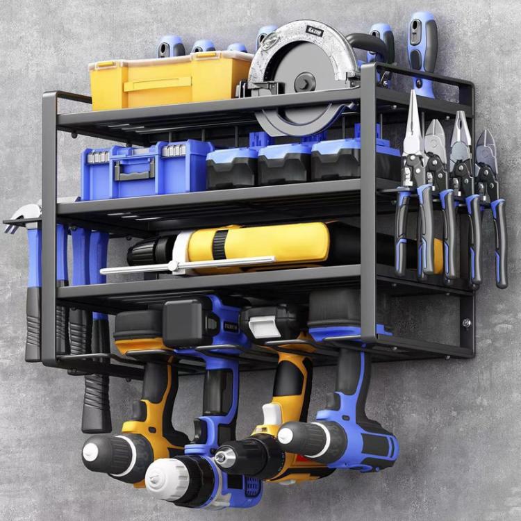 Power Tool Storage Rack Wall-Mounted Hardware Tool Rack, Spec: 4 Layers