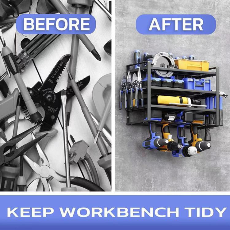 Power Tool Storage Rack Wall-Mounted Hardware Tool Rack, Spec: 3 Layers