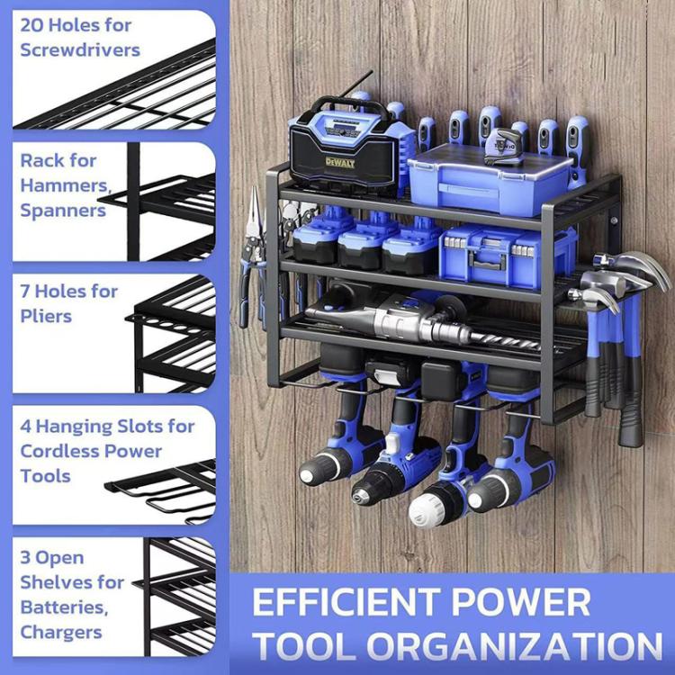 Power Tool Storage Rack Wall-Mounted Hardware Tool Rack, Spec: 4 Layers