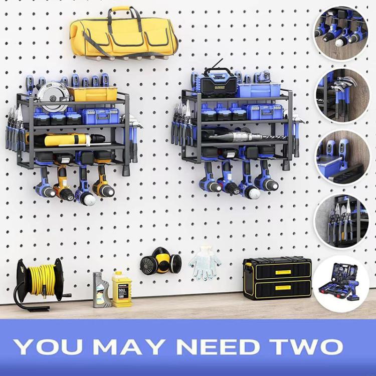 Power Tool Storage Rack Wall-Mounted Hardware Tool Rack, Spec: 4 Layers
