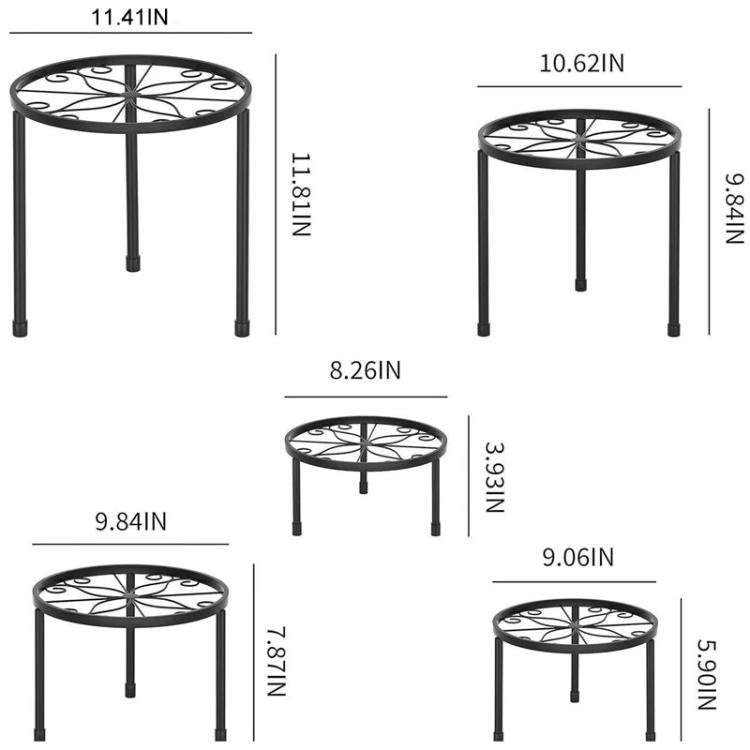 5pcs Metal Plant Stand Rust-Proof Iron Flower Pot Stand