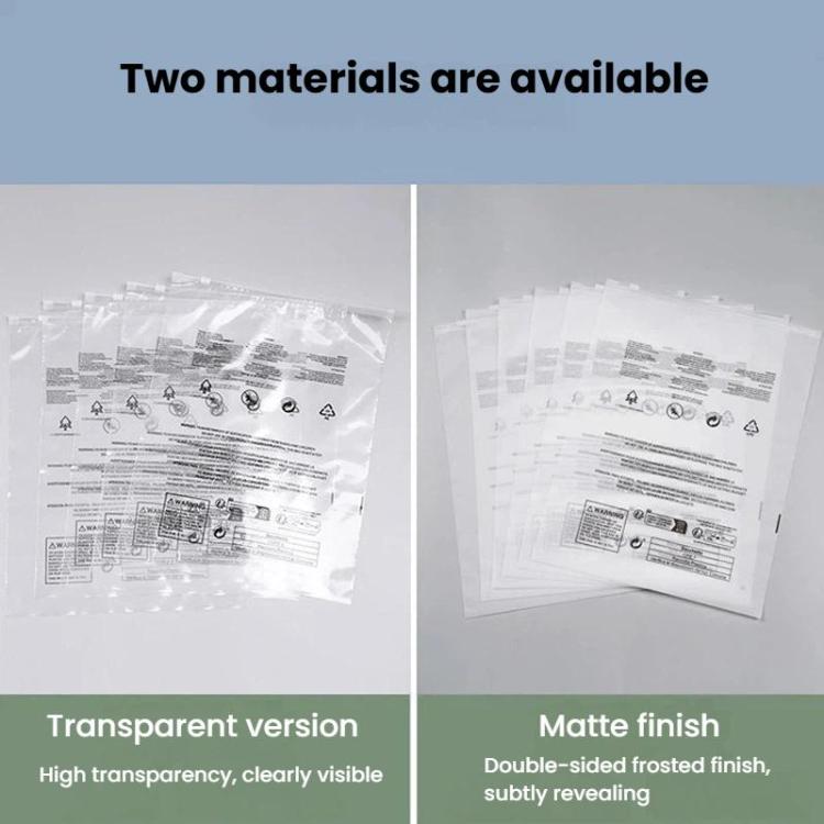 100pcs Warning Label Zipper Bag Clothing Sock Packaging Bag, Spec: Transparent 20 x 30cm