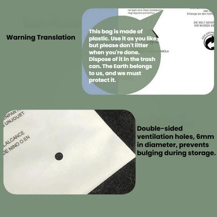 100pcs Warning Label Zipper Bag Clothing Sock Packaging Bag, Spec: Sandblasted 15 x 20cm