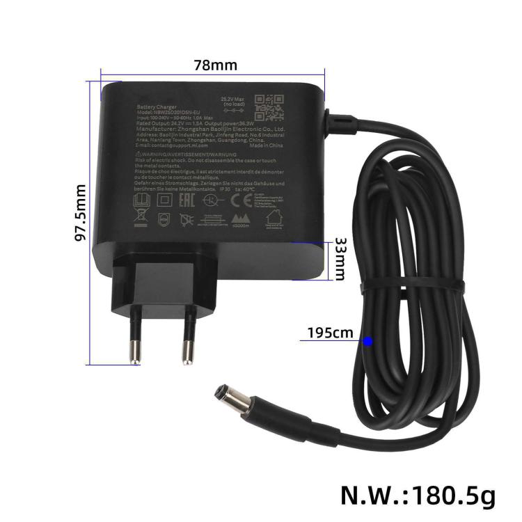 AIMITE 24.2V/1.5A/DC2.1 Electric Scooter Power Adapter For Xiaomi Mijia M365 / 4 Lite - EU Plug