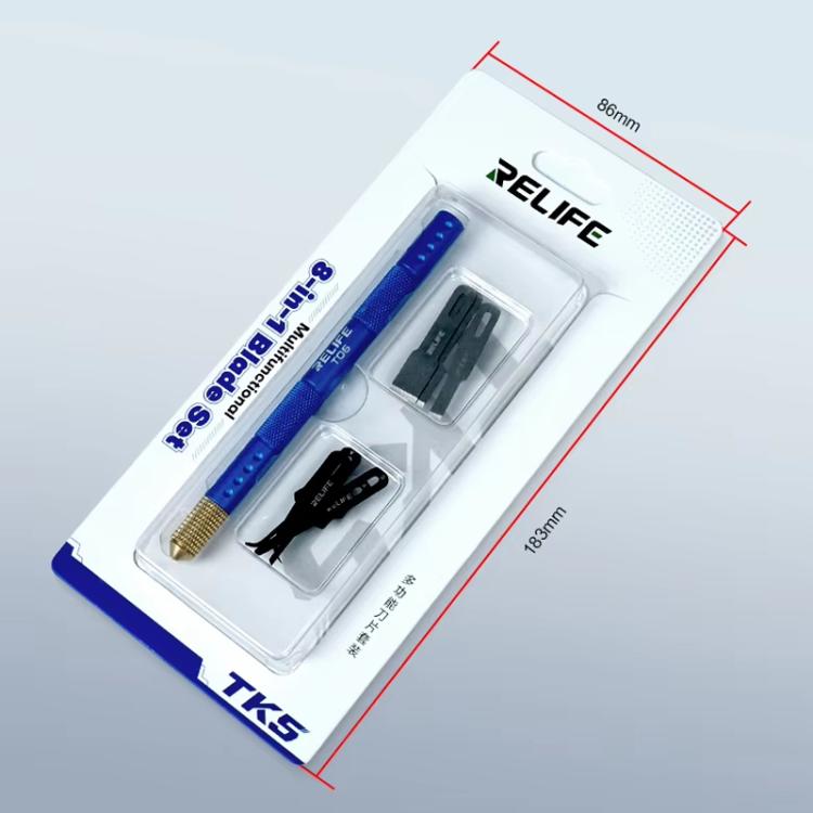 RELIFE TK5 8 In 1 Multi-functional Mobile Phone Repair Blade Set Pry IC Chip CPU Layers Scrape Edge Rubber Degumming Tool