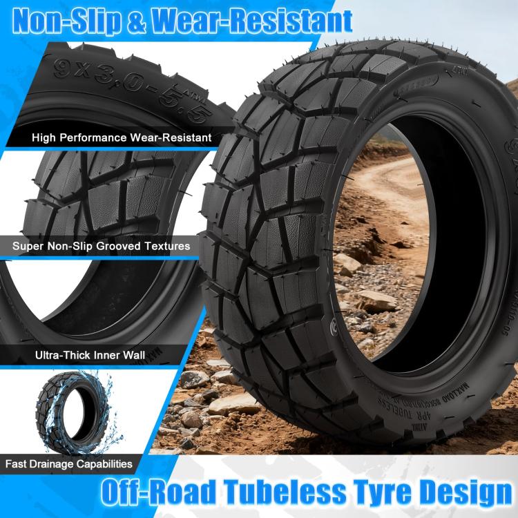 For KuKirin G2 Pro AIMITE Electric Scooter Off-road Tubeless Tires - 9x3.0-5.5 inch