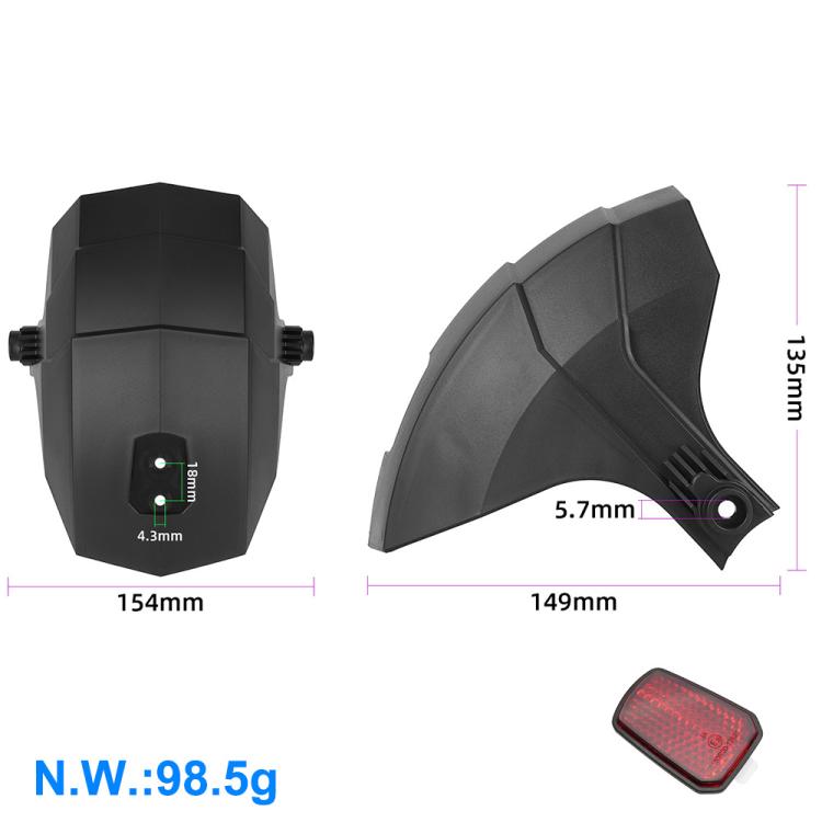 For Kukirin G3 / G4 AIMITE Electric Folding Scooter Rear Fender, Specification: With Reflector
