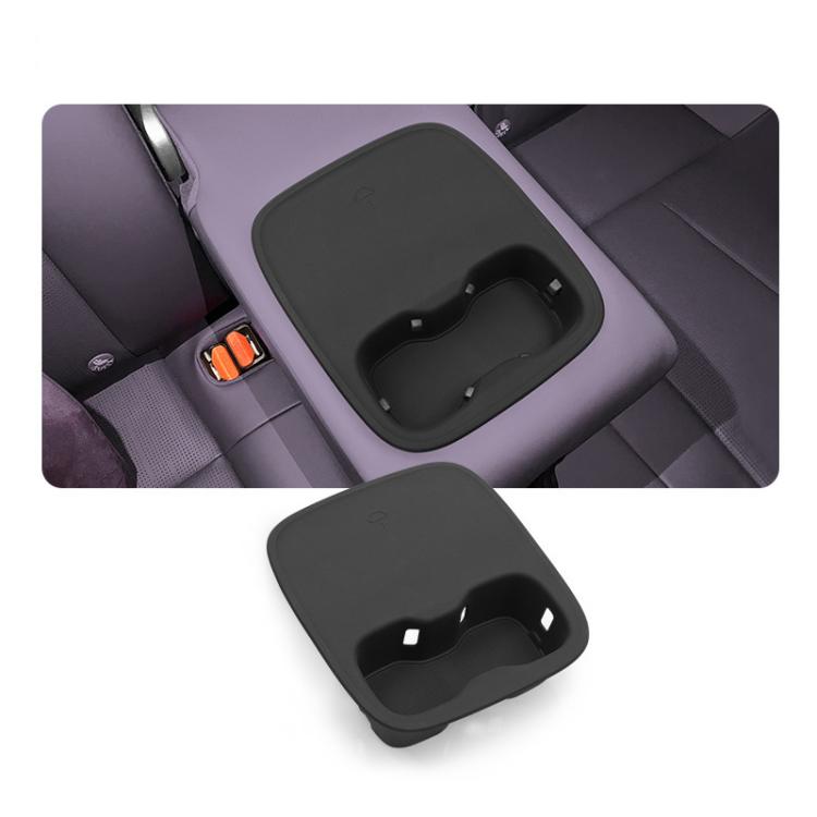 For Leapmotor B10 Wireless Charging Silicone Anti-Slip Water Bottle Holder - Black