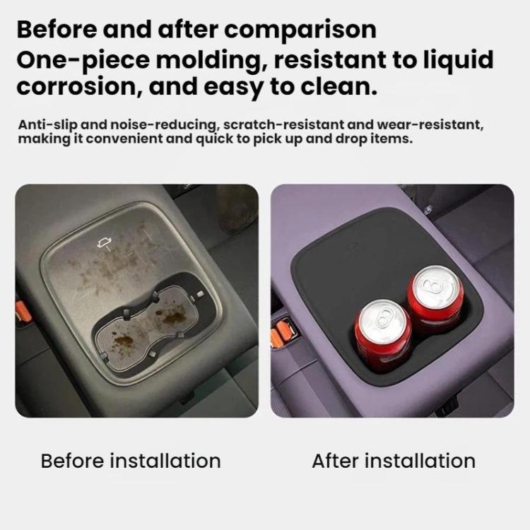 For Leapmotor B10 Wireless Charging Silicone Anti-Slip Water Bottle Holder - Black