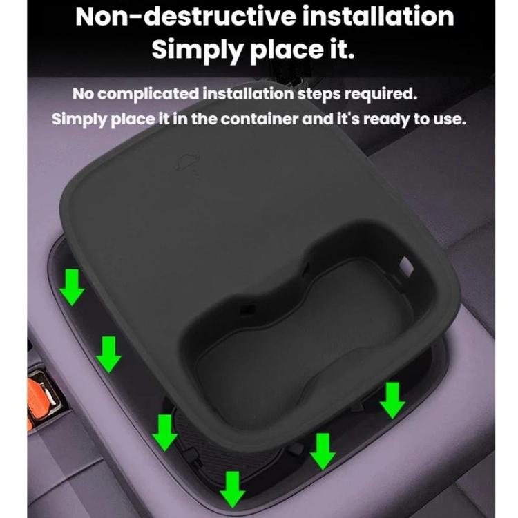 For Leapmotor B10 Wireless Charging Silicone Anti-Slip Water Bottle Holder - Black