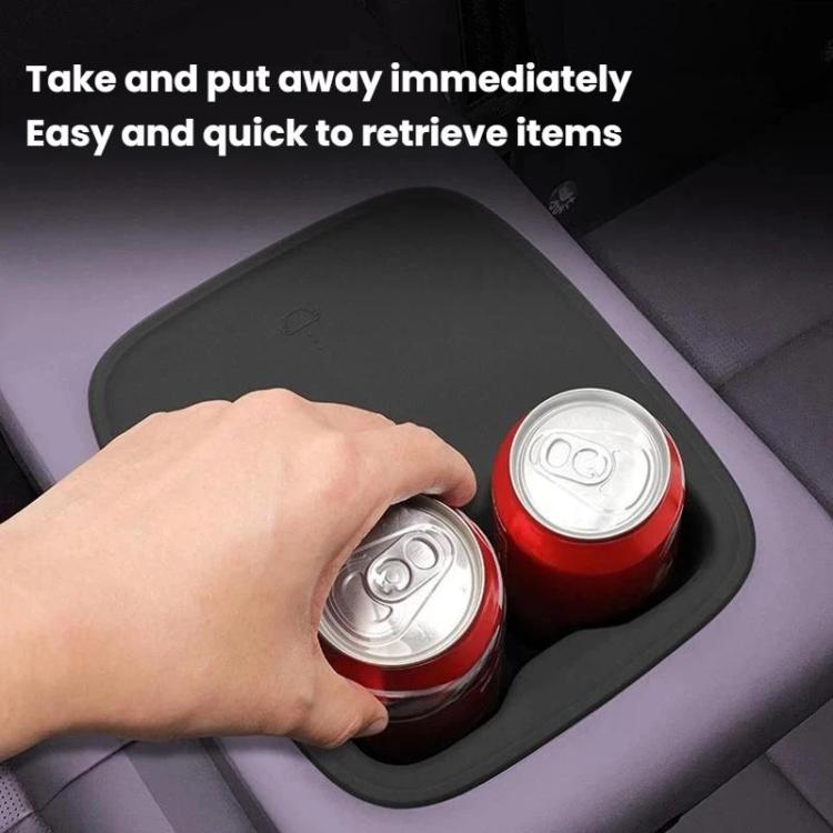 For Leapmotor B10 Wireless Charging Silicone Anti-Slip Water Bottle Holder - Black