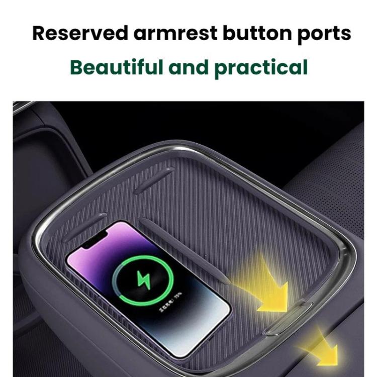 For 2025 Leapmotor B10 Center Console Wireless Charging Silicone Protective Anti-Slip Mat, Color: Gray Half-coverage
